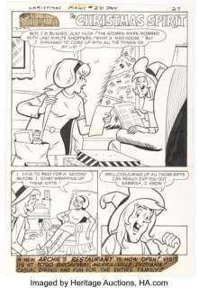 Dick Malmgren and Jon D’Agostino Archie Giant Series Magazine #231 "Christmas Spirit" Complete 5-Page Story Original Art (Archie, 1975). (Total: 5 Original Art) | Heritage
