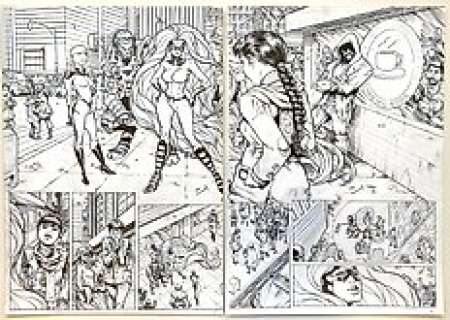 Inhumans - Original 2 Central Pages - Sergi Domenech Signed - Original Art