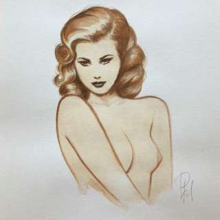 Paturaud, Laurent - Dessin original couleur - Mysterious Girl | Catawiki