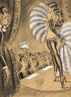 BILL WARD (1919-1998) "Flossie-be careful not to fan the guy in the first row-he’s aft to burst into flames!" [CARTOON / PIN-UP] | Swann Galleries