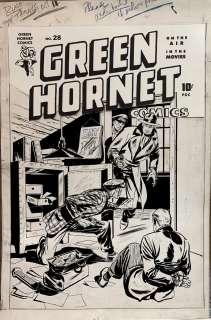 Jerry Robinson - green hornet comics #28 golden age (jerry robinson) cover - large art 1945