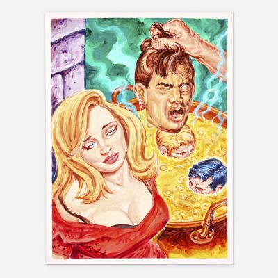 Velázquez Fraga | Lot 369 - Mexican Pulp Horror Cover Painting Original Art | Landry Pop Auctions