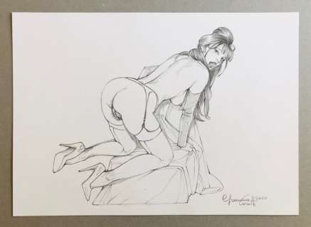 Giovanna Casotto - illustrazione originale a matita - firmata - Loose page (2020) | Catawiki