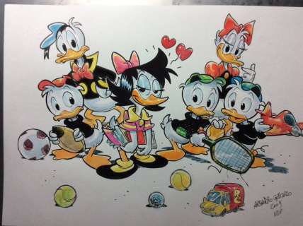 Donald Duck - â€œLa nuova compagna di scuolaâ€ - Loose page - Unpublished - (2009/2009) | Catawiki