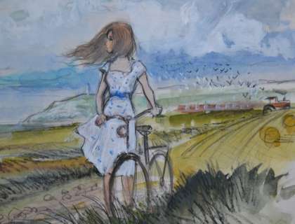 Etude pour huile - Aquarelle/gouache originale - Côte d’Opale, Cap Blanc-Nez | Catawiki