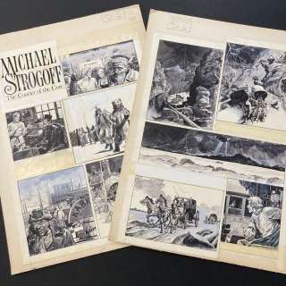 Font, Alfonso - 2x Original page - Michael Strogoff - Challenged to a Duel ! - (1973) | Catawiki