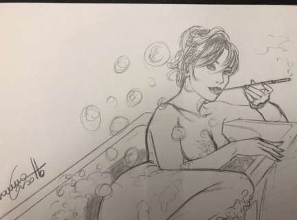 Giovanna Casotto - illustrazione originale a matita - firmata - Loose page - (2012) | Catawiki