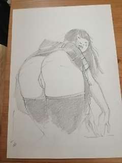 Marc Michetz - Dessin original - Jeune asiatique dénudée - (2010) | Catawiki