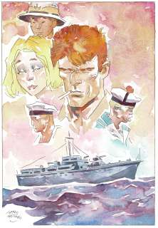 Thomas Frisano - Lot 253 - Dessin original à l’aquarelle en hommage à Hugo Pratt.