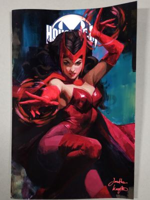 Jonathan Knight - Scarlet Witch - Acrylic painting on Blank Variant cover