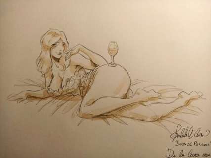 Gabriele Di Caro | G. Di Caro - Illustrazione originale "De la coupe aux lèvres" - Page volante - (2019) | Catawiki