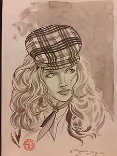 Alessandro Bocci - Dylan Dog - illustrazione originale di Alessandro Bocci "Le donne di Dylan: Lillie Connolly" - Page volante - (2020)