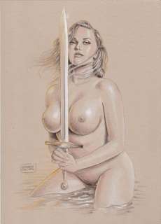 Giuseppe de Luca | Pin Up - G. De Luca - original artwork - Page volante | Catawiki