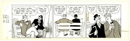 Frank King | King – Gasoline Alley Original Daily Strip Art 3/22/1957 NO RESERVE! | Russ Cochran