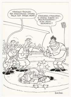 Silvia Ziche | Topolino # 2804 - Silvia Ziche - illustrazione originale "Ricomincia il campionato... Paperino e Tristano Rinaldo"" - Exemplaire unique - (2009) | Catawiki