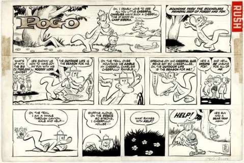 117: Kelly Pogo Sunday 7/10/60 original comic art | Russ Cochran