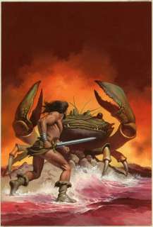 188: D’Achille Crimson Sea painting original comic art | Russ Cochran