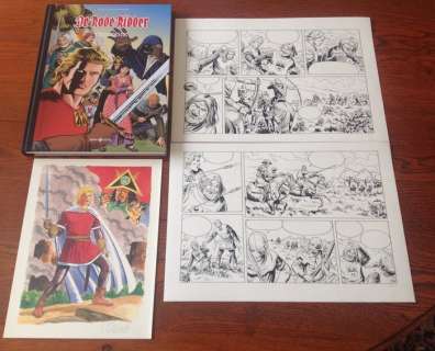 Claus Scholz - 1 Album + Originele Pagina + Ex-Libris | De Rode Ridder - Trilogie (Dodendans - Drakar des Doods - Satansvrucht) - Originele pagina ’Drakar des Doods’ (p.9a + 9b ) + Album + Ex-libris - Cartonné - EO - (2017) | Catawiki