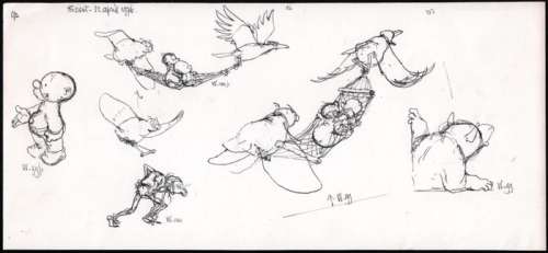 Dulieu, Jean | Dulieu, Jean - Groot blad met ontwerpschetsen - Paulus de Boskabouter - ’Het beest van Ploumanac ’ - (1976) | Catawiki