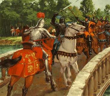 Keay, Jack (1907 - 1999) | Jack Keay - Gouache op board - Originele gouache - Middeleeuws riddergevecht - (1969/1970) | Catawiki