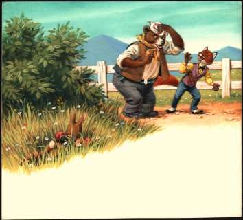 Severino Livraghi | Br’er Rabbit (Broer Konijn) - Gouache op board - Severino Livraghi - original illustr. - (1970) | Catawiki
