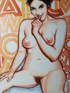 Mazzotti , Stefano | Mazzotti Stefano - Dessin original - Pin up 70’s - Page volante | Catawiki