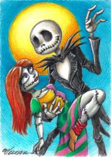 Joan Vizcarra | Jack & Sally [The Nightmare Before Christmas] - Original Drawing - Joan Vizcarra | Catawiki