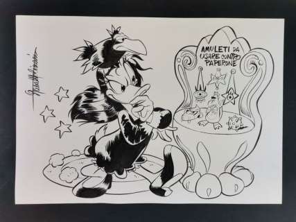 Lara Molinari | Lara Molinari - Amelia e gli Amuleti - Grande Illustrazione Firmata - Page volante | Catawiki