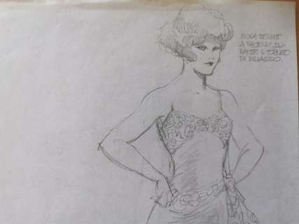 Leone Frollo | Leone Frollo - Mona Street - Illustrazione originale a matita - Firmata - Page volante - Exemplaire unique | Catawiki