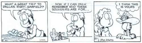 50: Davis Garfield daily 1997 Summer original comic art | Russ Cochran