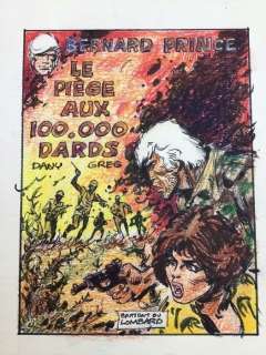 Dany | Dany - Crayonné original couleur - Projet de couverture - Bernard Prince T14 - Le Piège aux 100.000 dards - (1980) | Catawiki
