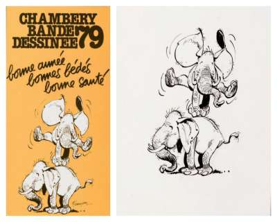 Franquin | Gaston Lagaffe - Chambéry 1979 Encre de Chine pour le sublime | Millon