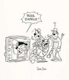 Silvia Ziche | Topolino # 2992 - Silvia Ziche - illustrazione originale "Che aria tira a... Paperopoli" - Exemplaire unique - (2013) | Catawiki