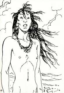 Manara | Dessin original à l’encre de chine très grand format. | Septimus