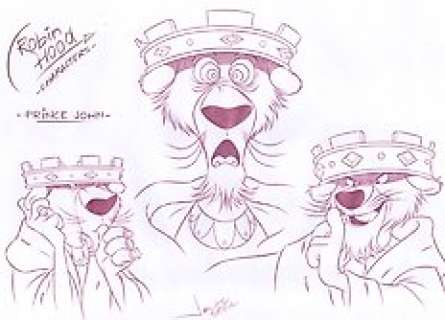 Jaume Esteve, Disney Artist | Robin Hood Characters : Prince John - Original Drawing - Signed by Jaume Esteve | Catawiki