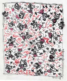 Tony Fernandez, Disney Artist | Mickey Mouse inspired by Keith Haring - Original Preliminary Drawing - Tony Fernandez Signed | Catawiki