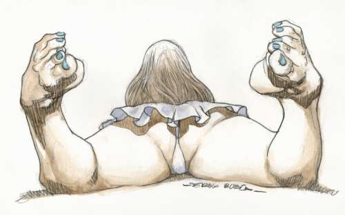 Size: 29 X 21 Cm - Signed | Bleda, Sergio - Original Painting - Fetish School Girl | Catawiki