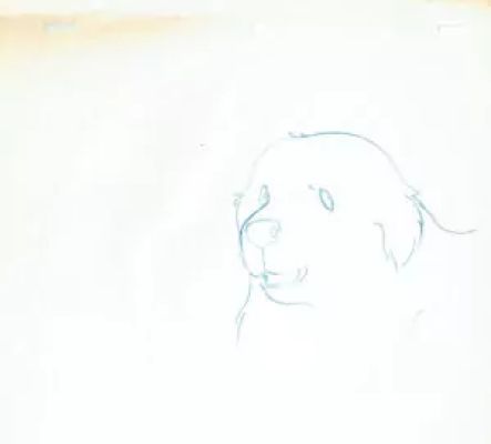 Seki Shuichi - Belle Et Sébastien | Crayonné – le chien Belle – Belle et Sébastien – 4987 | La Galerie de la Bande Dessinée