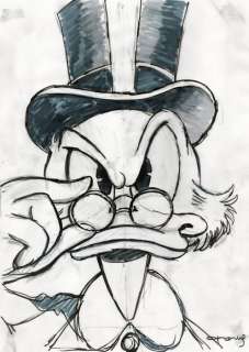 Tony Fernandez, Disney Artist | Scrooge McDuck - Original Preliminary Sketch - Signed by Tony Fernandez - 42 x 30 cm | Catawiki