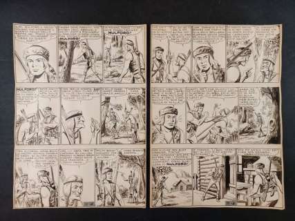 Essegesse (Sartoris, Sinchetto, Guzzon) | Grande Blek, Collana Prateria n. 55 - EsseGesse - 2x Tavole Originali "Il Grande Blek: Mulford Il Trappolatore" - Page volante - Exemplaire unique - (1958) | Catawiki