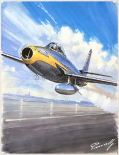 Lucio Perinotto - illustration originale intitulée "F84 Allemagne au décollage"