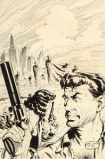  - Mark Schultz (American, b. 1955)
 Xenozoic Tales #3 cover, 1987
 Ink on paper
 17-1/2 x 11 in.
 Signed lower right
 
 E...