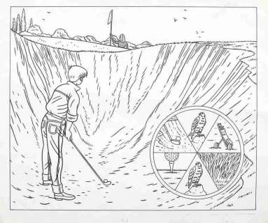 Floc’h | Golf dans le Var, illustration Ã  l’encre de C… | Millon