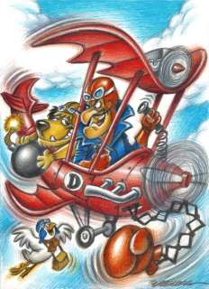 Joan Vizcarra | Dick Dastardly & Muttley : Wacky Races - Plane Bomb - Original drawing by Joan Vizcarra - 45 x 32 cm | Catawiki