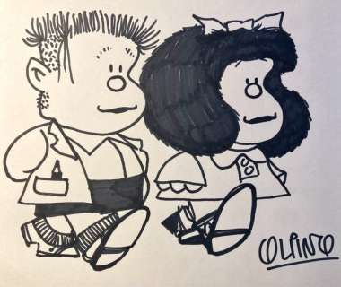Quino | Quino - Original drawing - Manolito y Mafalda - (2001) | Catawiki