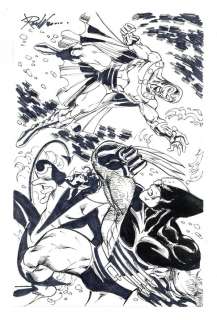 Wolverine and Nightcrawler vs. Magneto Sketch by Ron Wilson | mycomicshop.com