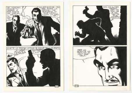 Magnus (Roberto Raviola) | Satanik #50 - Magnus - 2x tavole originali "La Stirpe dei Vampiri" - Page volante - Exemplaire unique - (1966) | Catawiki