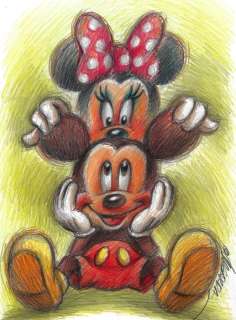 Joan Vizcarra | Mickey & Minnie in "Look at Your Ears!" - Original Drawing - Joan Vizcarra - Pencil Art | Catawiki