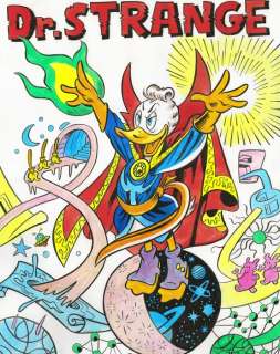 Tony Fernandez, Disney Artist | Donald Duck inspired by Doctor Strange - Original Painting - Signed by Tony Fernandez - Acrylic Art - 50 x 34 cm | Catawiki