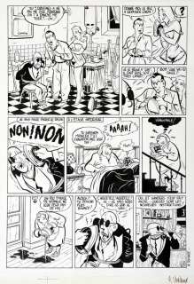 Chaland - Bob Fish, planche n°27 Ã  l‘encre de Chine pu…